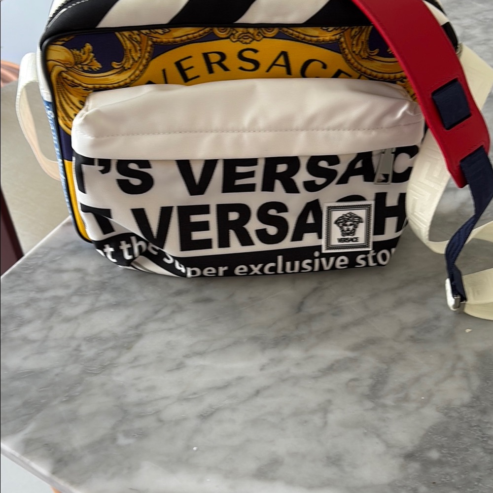 Versace Black and White Men's Bag